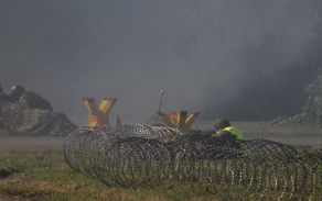 Vojáci AZ KVV Ostrava - obrana elektrorozvodny